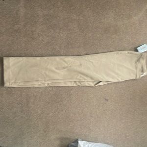 Stretchy Khaki slacks uniform style w bottom and zipper